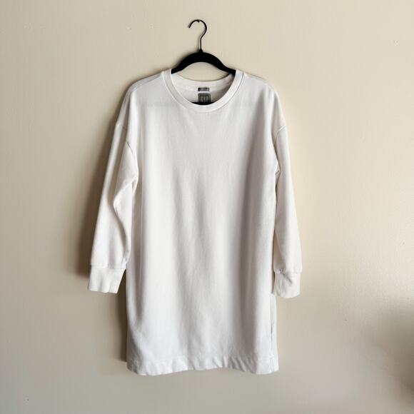 Gap White Long Sleeve Sweatshirt Mini Dress - Medium - Picture 6 of 6
